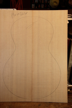 The old, wide grained, Sitka Spruce top